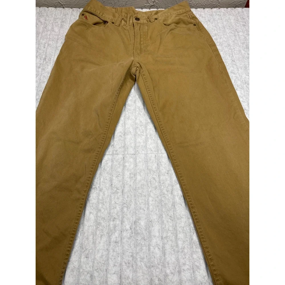 Polo Ralph Lauren Mens 32x30 Tan Khaki Cotton 5-Pocket Straight‎ Leg